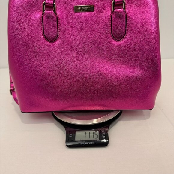 NWOT Kate Spade New York Hot Pink Saffiano Leather Satchel Tote Crossbody Strap - Picture 9 of 10